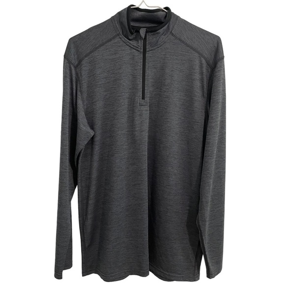 Bcg Men’s Turbo Melange Half Zipper Charcoal Gray Long Sleeve Shirt Size Small - Picture 1 of 8